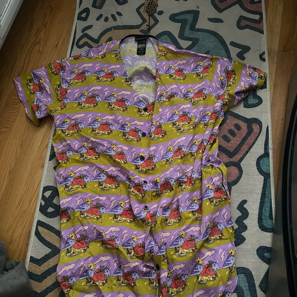 Nooworks Purple and Green Buttoned Sundress